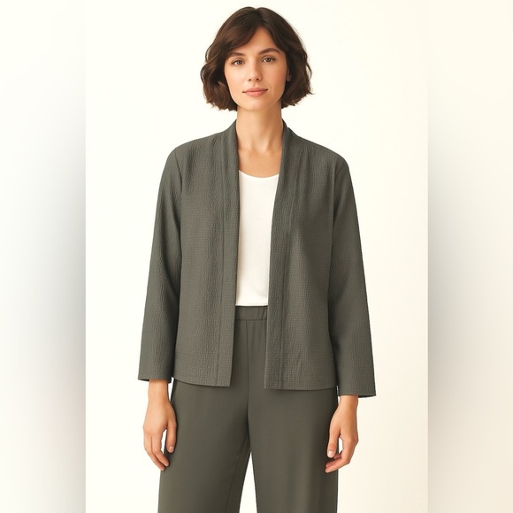 🔥HOST PICK🔥 Eileen Fisher Green Blazer and Pants Set PM - Picture 6 of 11